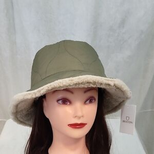 Brixton Petra Reversible Military Olive/Dove Sherpa Bucket Hat
